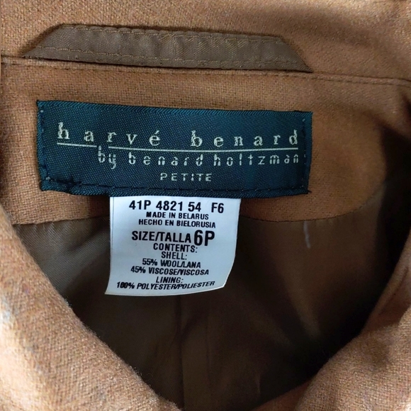 Herve Bernard by Bernard Holtzman Camel Wool Blend Trench Coat - Picture 5 of 10
